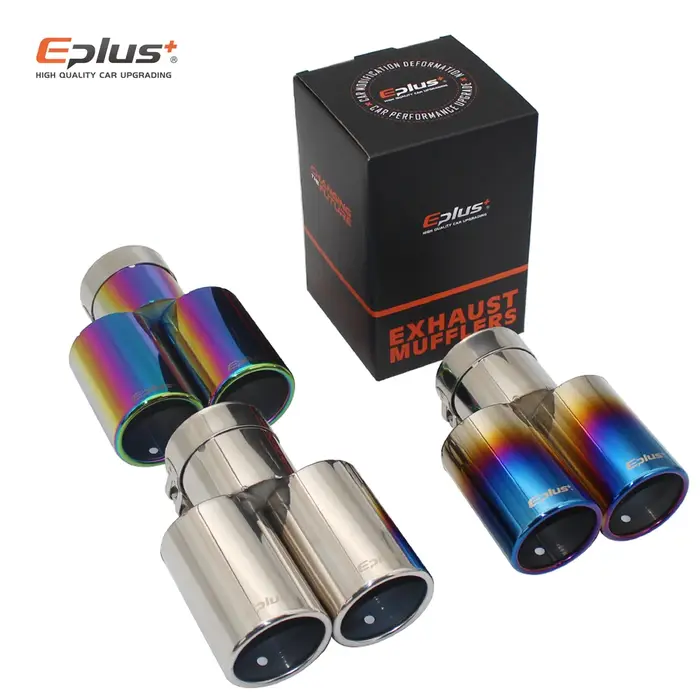 Eplus – silencieux de style de voiture, pointe de tuyau d'échappement, plat, universel, droit, en ac