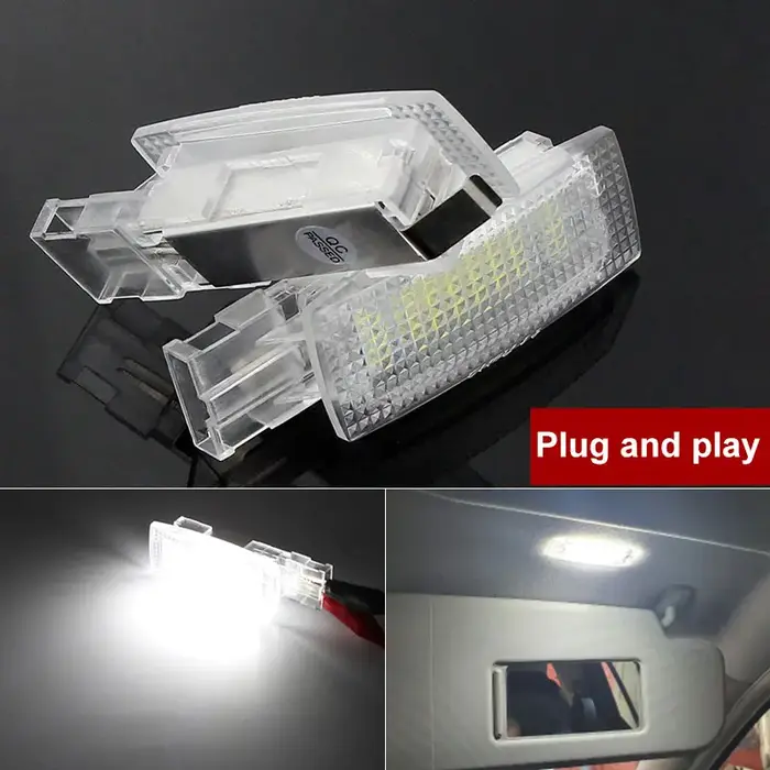 Lampes de lecture à LED pour miroir de courtoisie, pare-soleil intérieur Canbus, VW Golf 4 5 6 7 Plu