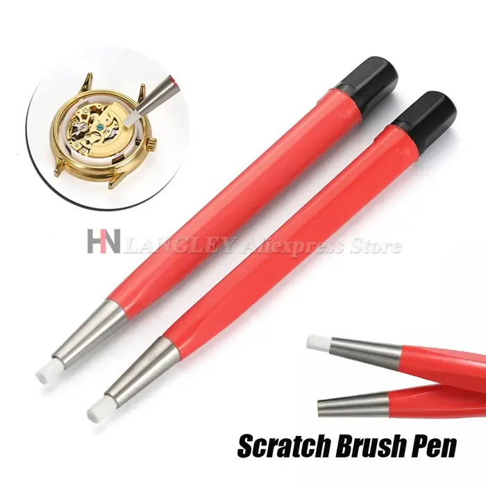 Stylo brosse antirouille pour montre, petit outil de nettoyage antirouille avec pointe en fibre de verre pour montres et élimination de la rouille électronique, 1 pièce