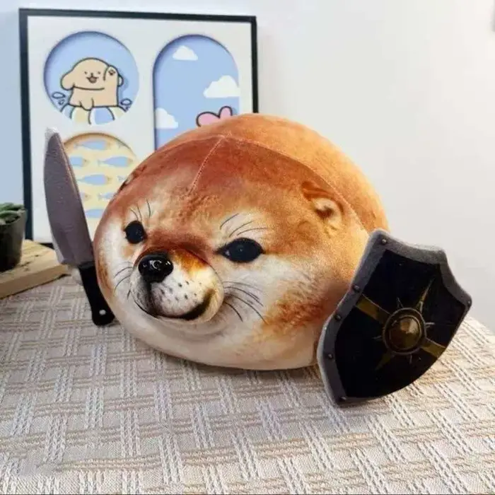 Pendentif poupée en peluche amusant et mignon, motif dessin animé 'Que fait le chien?', Shiba Inu ab