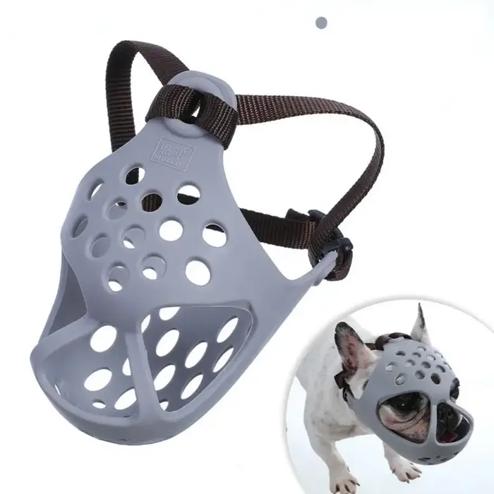 Muselière respirante pour chien anti-aboiement, maille de visage de bouledogue français, mordre, chi