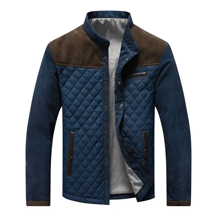 Veste de baseball à col montant pour hommes, patchwork, coupe couvertes, vêtements d'extérieur décon