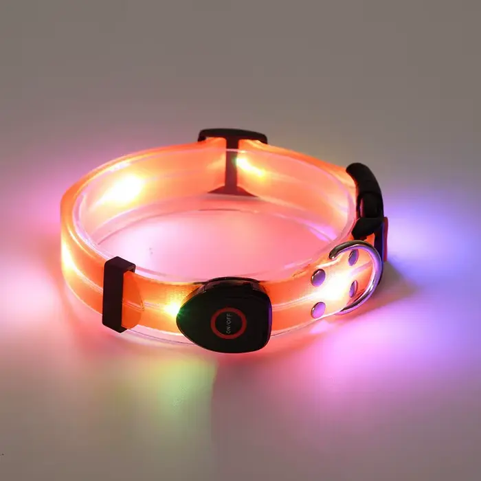 Collier lumineux pour chien rechargeable, étanche, réglable, résistant aux intempéries, pour les pro