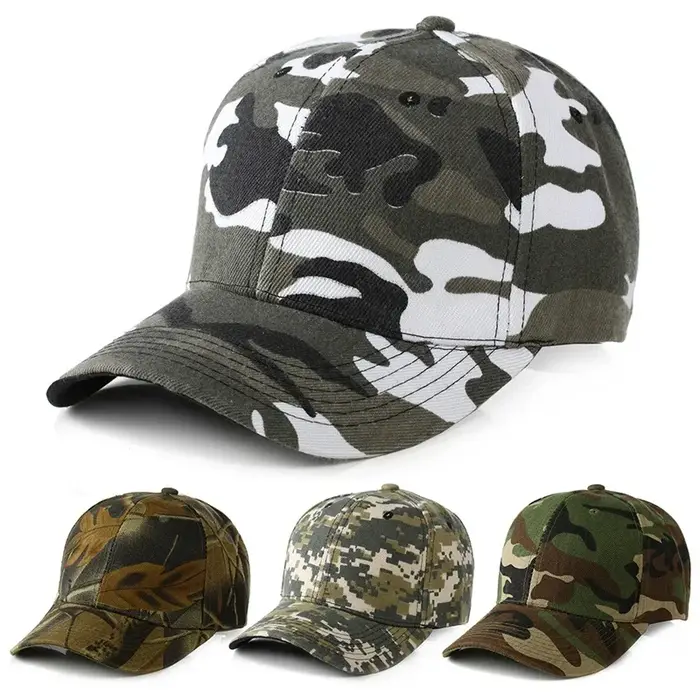 Hommes Camouflage impression casquettes de pêche en plein air chasseur Camouflage Casquette chapeau escalade chasse randonnée désert chapeaux casquettes de sport