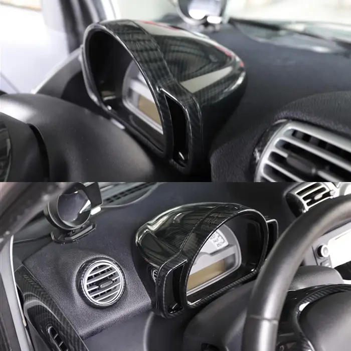 Autocollants intérieurs et extérieurs en fibre de carbone pour Smart Fortwo, décoration de coque de 