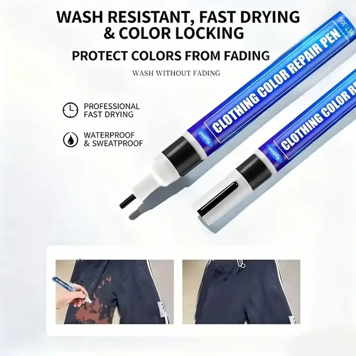 Stylo de réparation de couleur pour vêtements noirs délavés