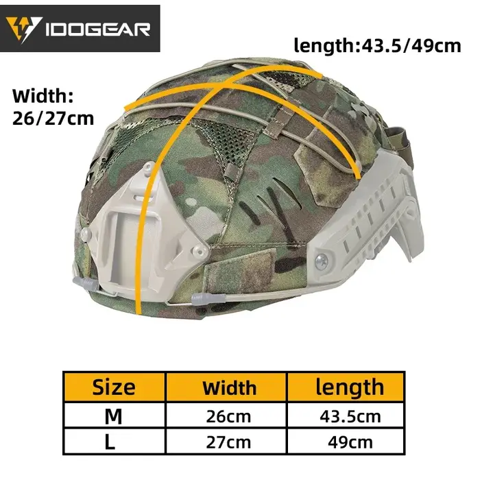 Housse casque tactique IDOGEAR pour casque fast avec poche batterie NVG accessoires chasse vision nocturne