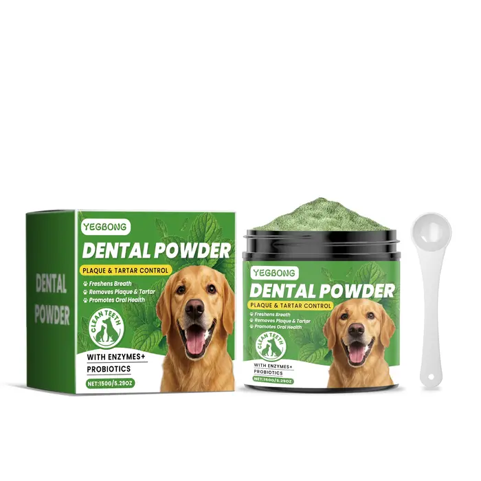 Poudre nettoyante pour dents de chien, nettoie en douceur les dents des animaux, améliore le tartre,