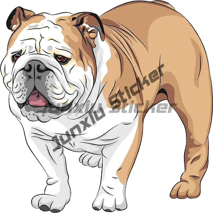 Autocollant bouledogue anglais Love My Bulldog anglais, autocollant bouledogue souriant mignon à bor