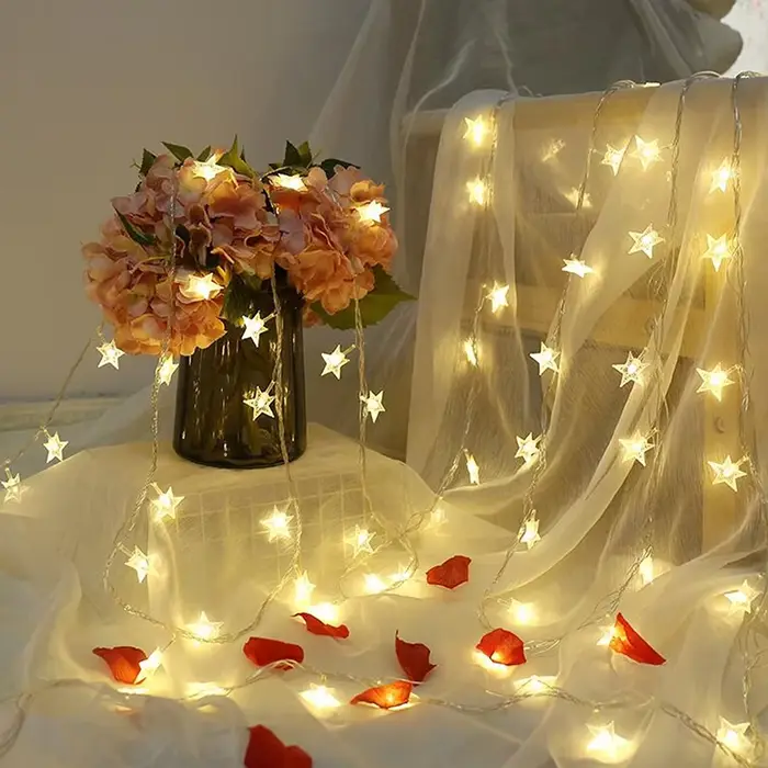 USB batterie puissance étoile chaîne lampe LED fée couronne de noël anniversaire en plein air fête d