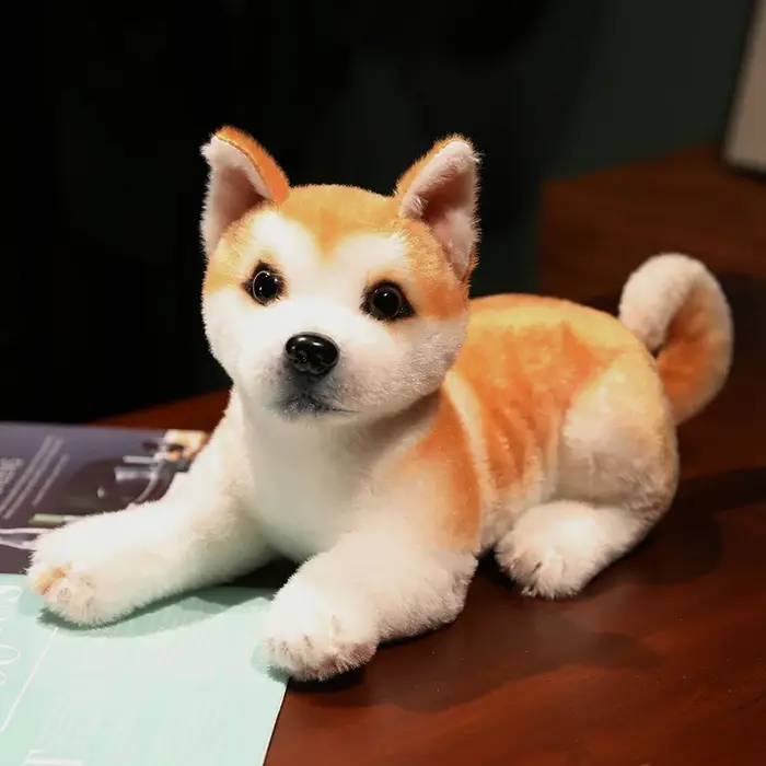 Jouet en peluche chien Akita mignon, Simulation d'animal doux, oreiller, cadeau de noël pour enfants