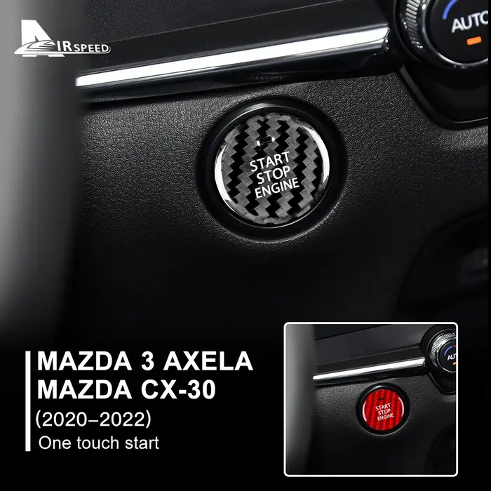 Couvercle de moteur de démarrage et d'arrêt en Fiber de carbone dur véritable, pour Mazda 3 Axela BP