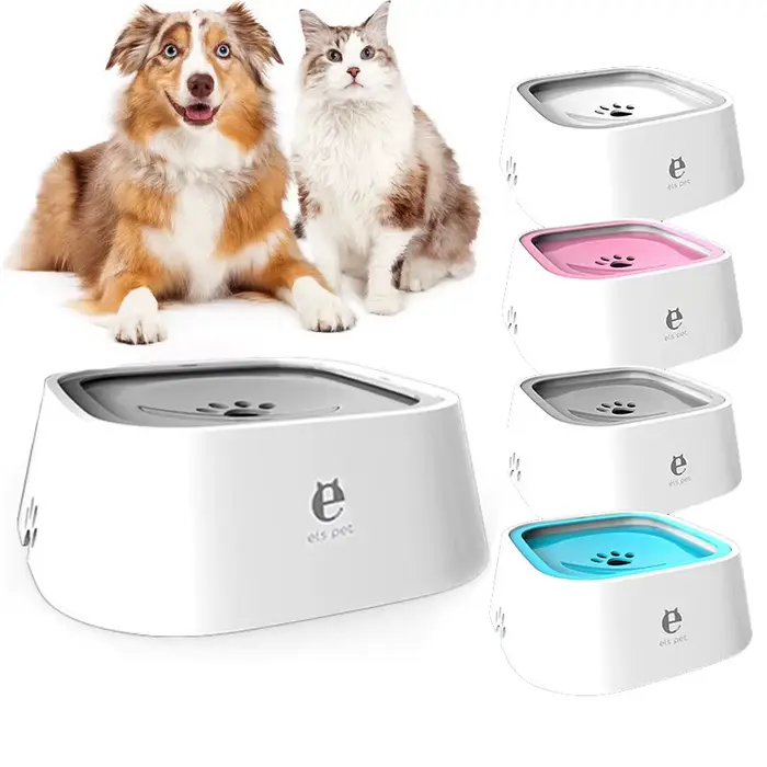 Bol flottant pour chien, abreuvoir à eau, bouche non humide, éclaboussures d'eau pour chats et chiens, distributeur d'eau Anti-débordement, bol Portable pour animaux de compagnie