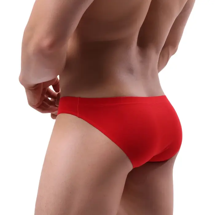 Hommes solide coton slips sous-vêtements U poche respirant mâle Mini culottes Cuecas Calzoncillos Se