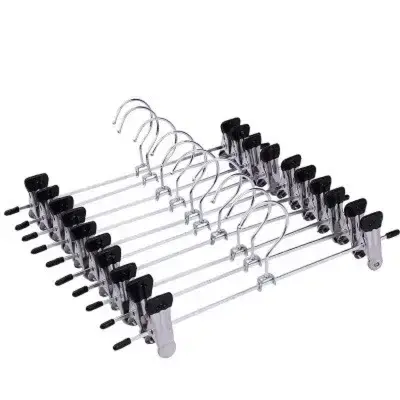 20/10/5 pièces Cintres en acier inoxydable avec pinces pour pantalons, manteaux, vêtements et jupes