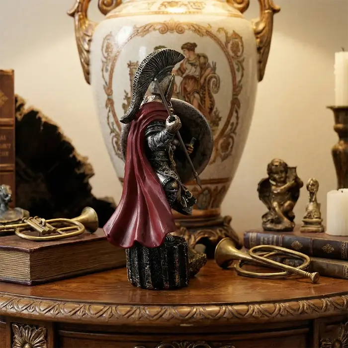 Figurine en résine de guerrier spartiate, statue de soldat grec avec épée, décoration de maison, ornement de bureau, cadeau pour hommes