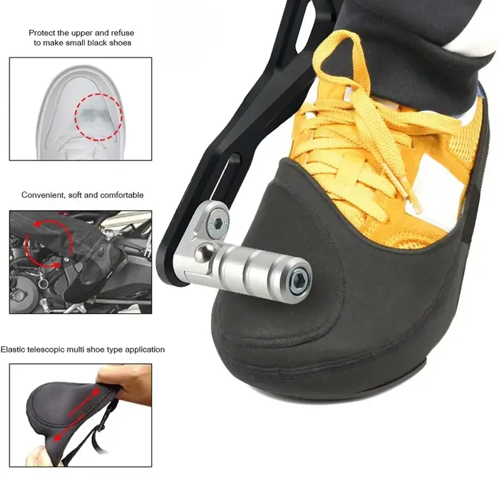Protecteur de manette de vitesse pour chaussures de moto, antidérapant, imperméable, noir, housse de botte légère, protection de manette de vitesse