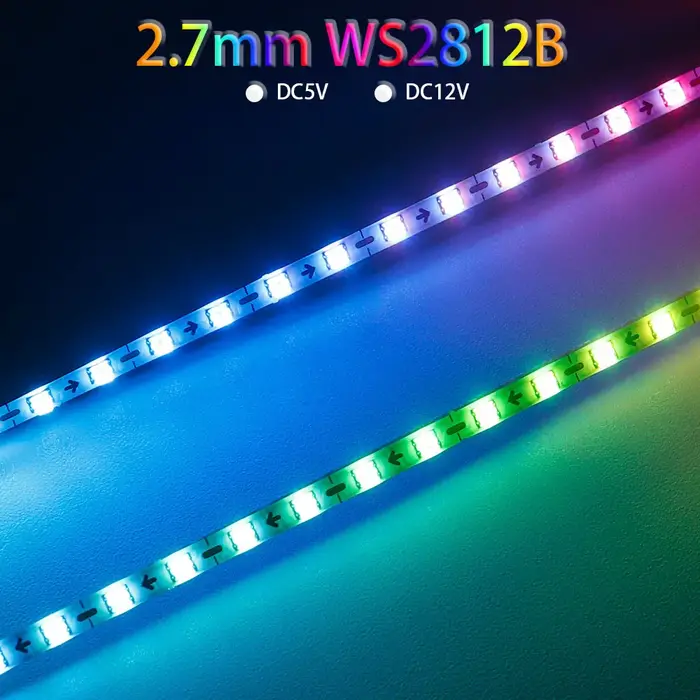 Bande lumineuse LED Ultra étroite 2.7mm WS2812B WS2812 2020 160 diodes/m adressable individuellement