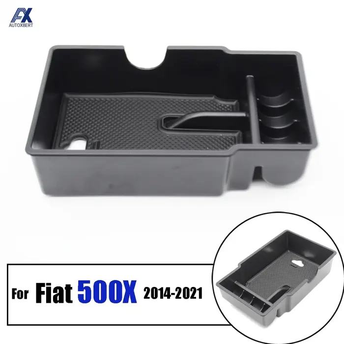 Pour Fiat 500X accoudoir boîte de rangement Console centrale organisateur conteneur plateau gant cas