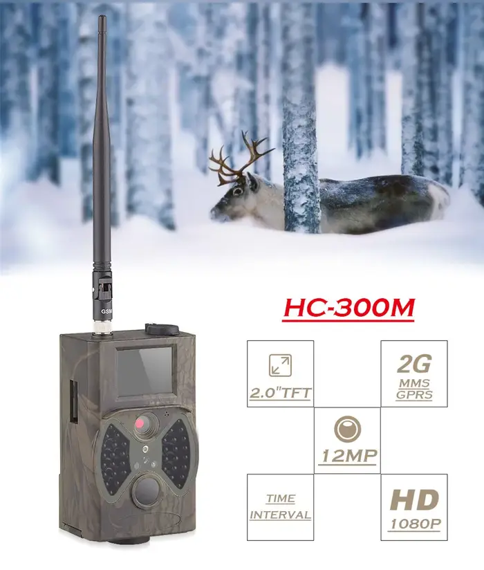 Caméra de chasse IR Celluar Trail 16MP 1080P pièges photos HC300M