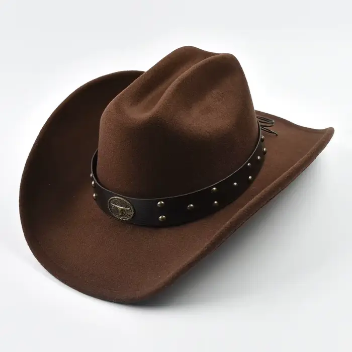 Hommes femmes Vintage grand bord Western Cowboy chapeau Gentleman Cowgirl Jazz chapeau Cloche église