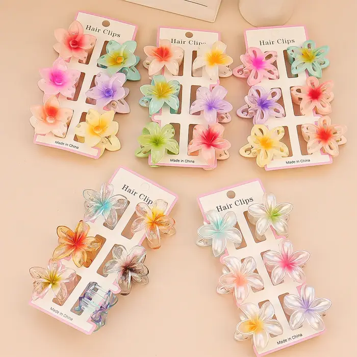 Petites pinces à cheveux transparentes colorées pour femmes, pince à cheveux, épingle à cheveux, cor