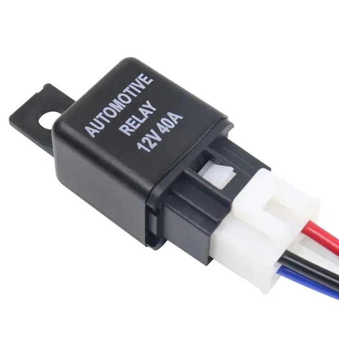 Relais automobile étanche 12V 24V 4pin 40A, avec Terminal en cuivre noir et rouge, avec prise de relais
