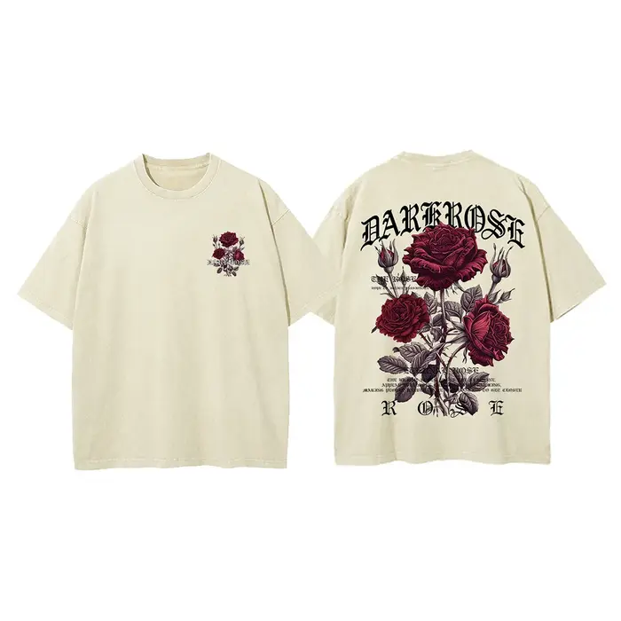 Roses rouges enveloppées de rubans impression vêtements hommes coton respirant t-shirt vêtements sur