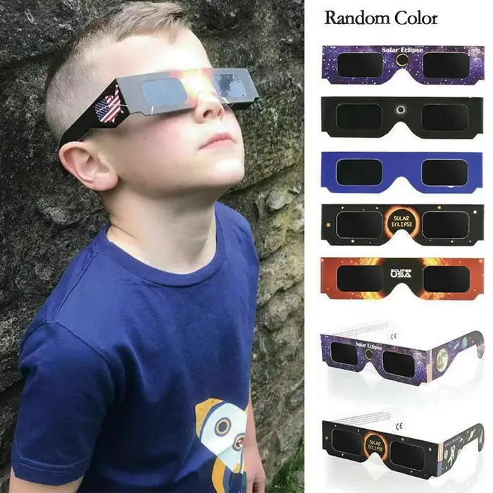 Lunettes papier éclipse solaire 1/5/10 pièces - Protection UV sécurité observation - Couleur aléatoire