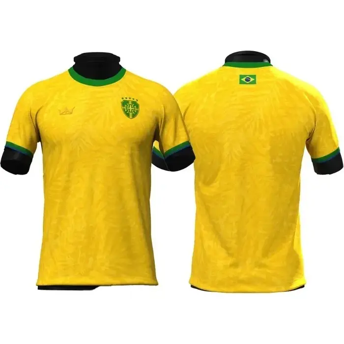 T-shirt à manches courtes pour supporters de l'équipe de football du Brésil, vêtements de sport respirants pour l'entraînement d'été et les matchs