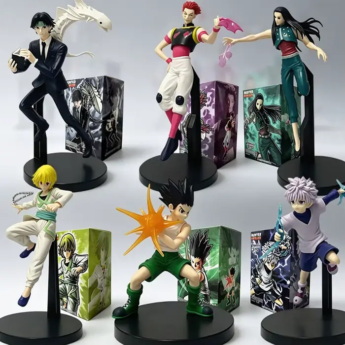Ensemble de figurines d'action Hunter X Hunter 6 pièces personnages Gon Killua Kurapika Hisoka Chrollo Illumi jouets collection pour occasions spéciales