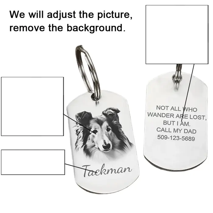 Plaque d'identification personnalisée pour chien avec photo, nouvelle médaille pour collier de chien