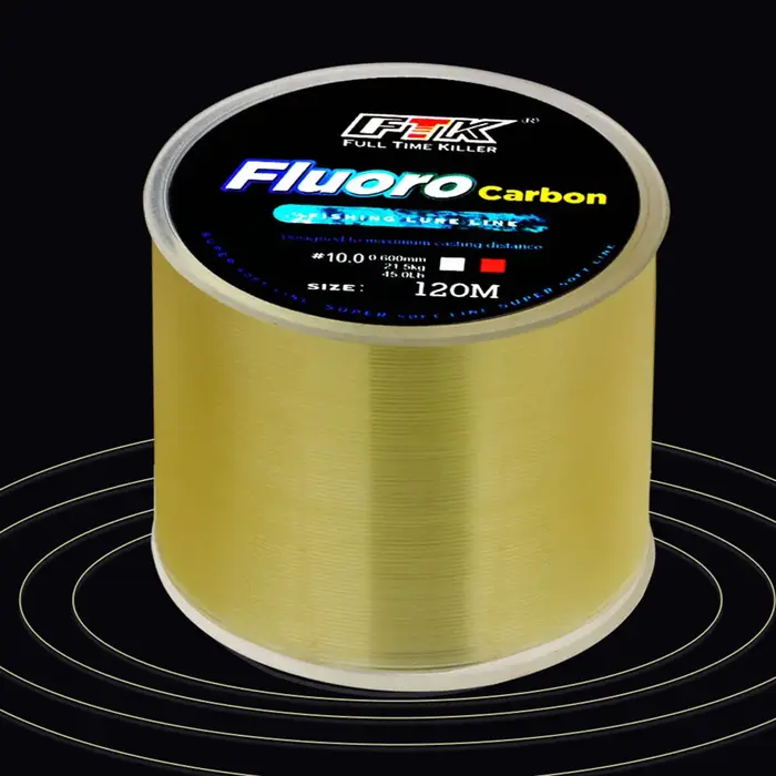 FTK – ligne de pêche avec revêtement fluorocarbone, processus de traitement, ligne de 120m, 0.2mm-0.