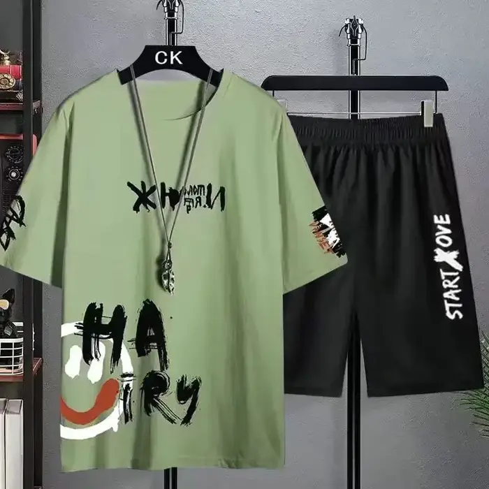 Ensembles pour Hommes Été 2026 – Tenues Décontractées T-shirt + Short – Ensemble de Basketball Tendance – Vêtements de Sport pour Homme
