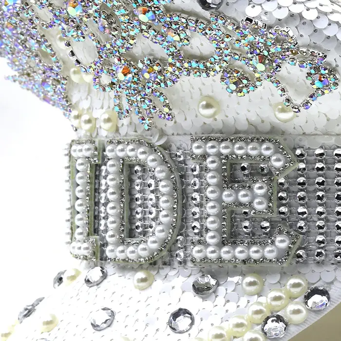 Chapeau militaire de luxe pour femmes, chapeau de luxe à paillettes brûlantes, capitaine sergent, st