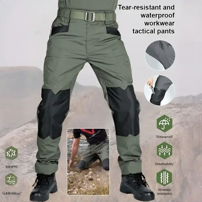 Pantalon tactique homme multifonction entraînement poches imperméable séchage rapide cargo