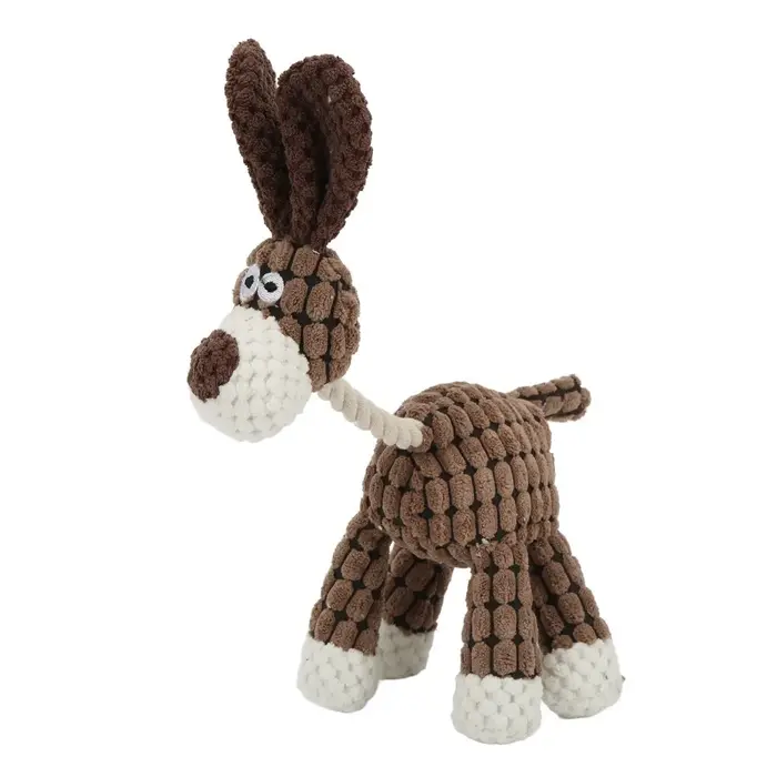 Jouet pour chien résistant aux morsures avec couineur intégré, texture douce, jouet à mâcher léger, 
