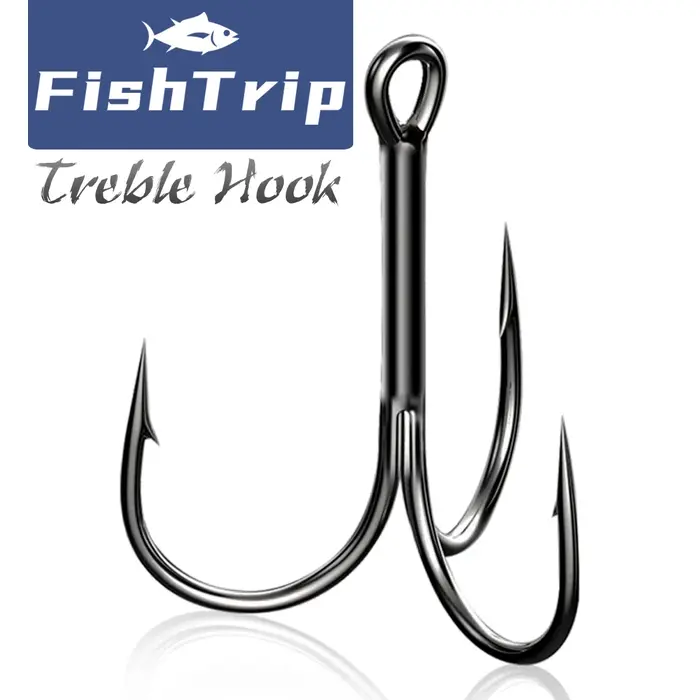 FishTrip-Hameçons triples en acier à haute teneur en carbone, crochets de leurres, haute résistance,