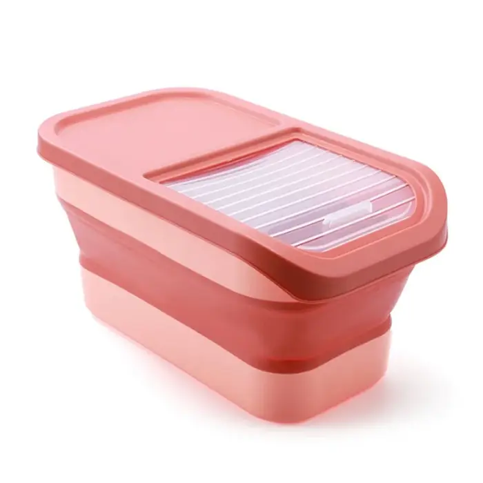 Boîte de rangement pliable pour nourriture pour chat et chien, conteneur hermétique avec couvercle p