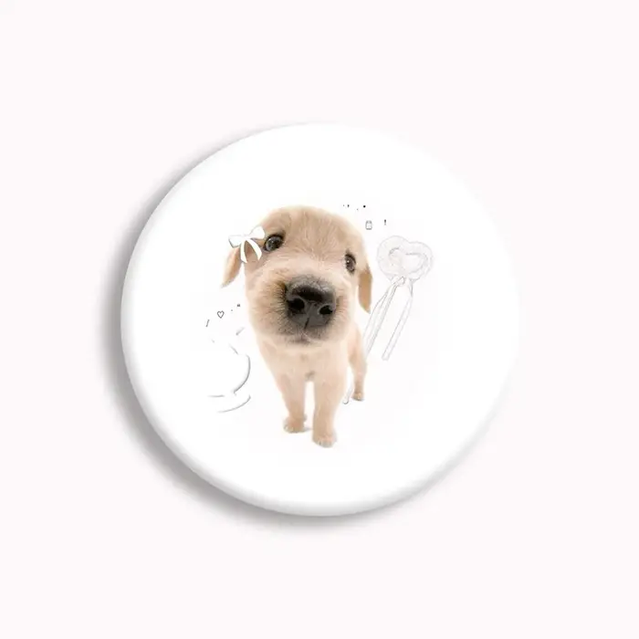 Broche mignonne pour chien et chat, mème drôle, bouton doux, nœud rose créatif, broche mèmes, décor 
