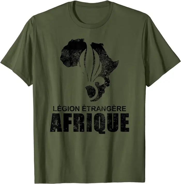 T-shirt 100% Coton pour Homme, Vêtement Court et Décontracté, Légion Étrangère Française