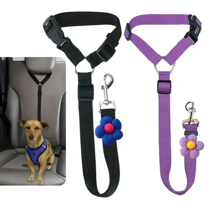 Ceinture de sécurité pour chien harnais de retenue pour déplacements en voiture laisse réglable pour chiens de petite taille moyenne et grande taille sécurité en voyage occasions spéciales cadeau pour animal de compagnie