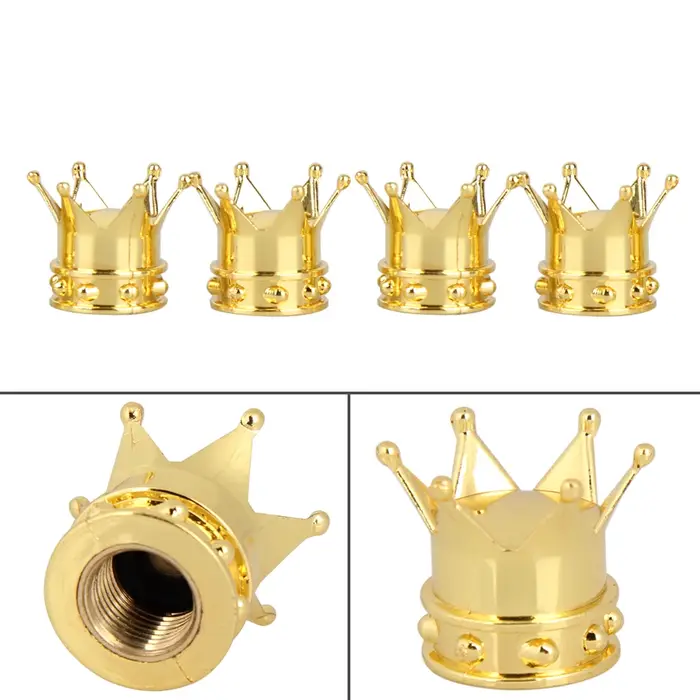 2/4 pcs/lot bouchons de Valve de pneu de vélo universel anti-poussière couronne d'or tige de roue de