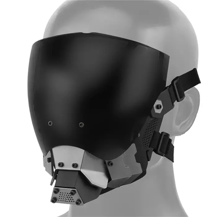 Tactical Full Face Mask Cyberpunk Cosplay Breathable Mask for Halloween Masquera
