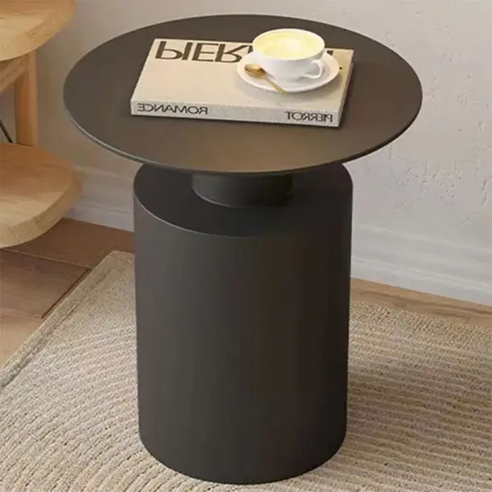 Table d'appoint ronde en fer de style nordique, luxe minimaliste, pour salon, coin de lit, plateau, 