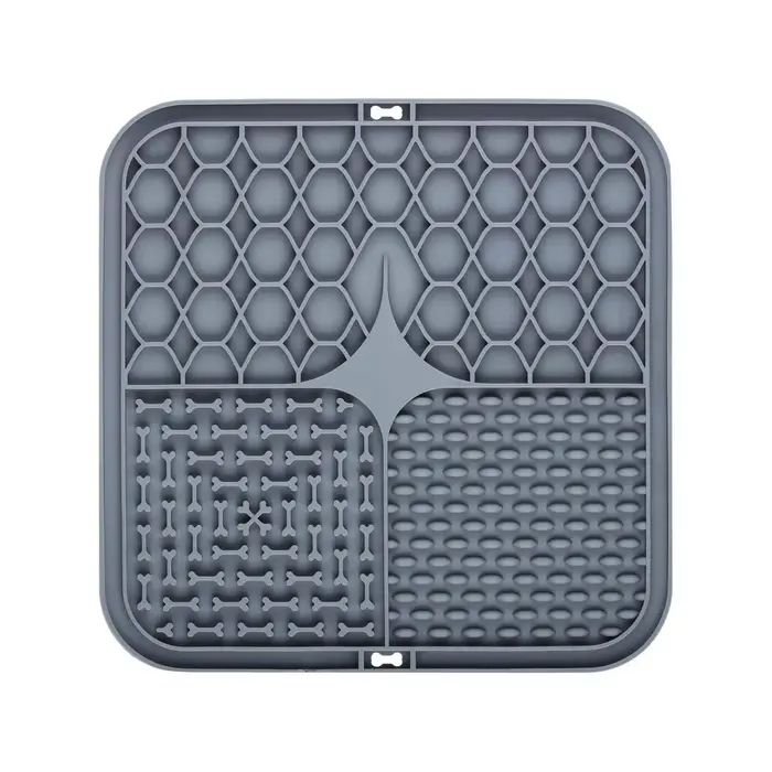 Tapis à lécher pour chien pour le bain et le toilettage |   Tapis de léchage en silicone texturé à 4
