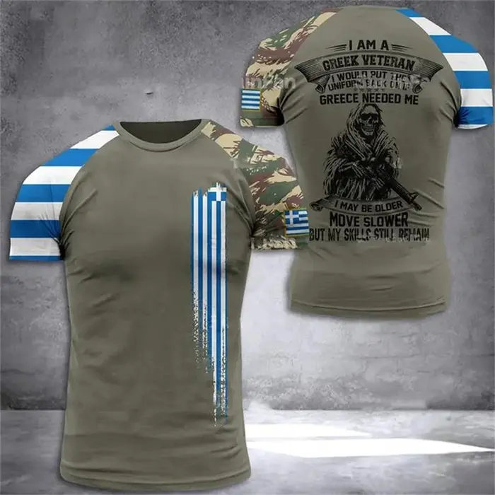 Hellas Totem grèce emblème graphique t-shirts hommes vêtements impression 3D drapeau de la nation gr