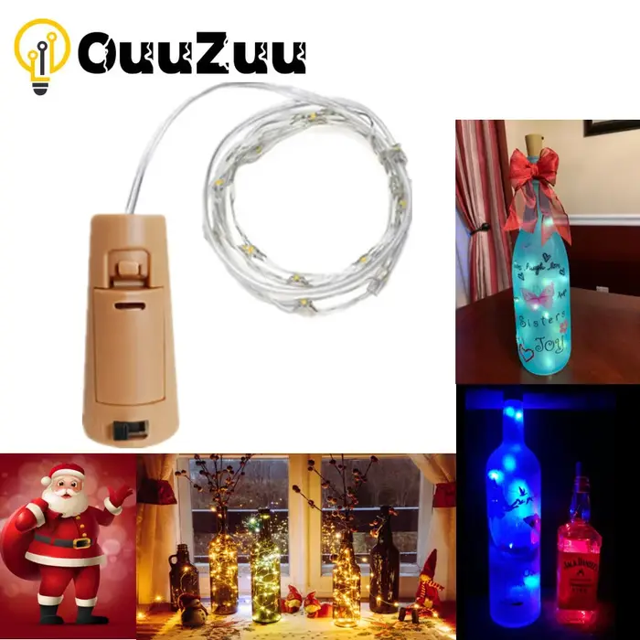 Cordes d'éclairage LED en liège pour vin, 1M/2M/3M, lumières de bouteille pour fête, mariage, noël, 