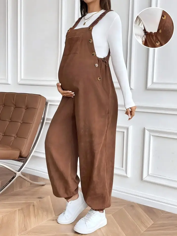 Vêtements de maternité pour femmes enceintes, vêtements de grossesse, taille réglable, salopette amp
