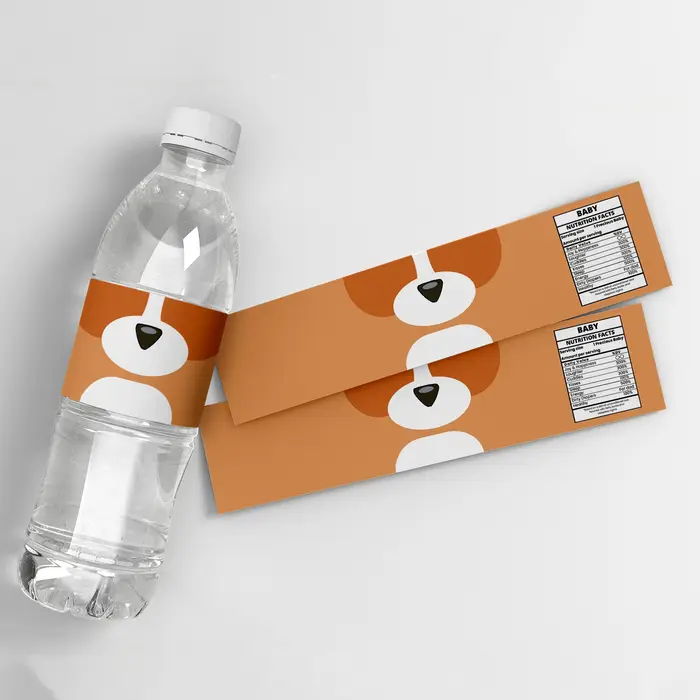 Autocollants de bouteille d'eau pour chien bleu